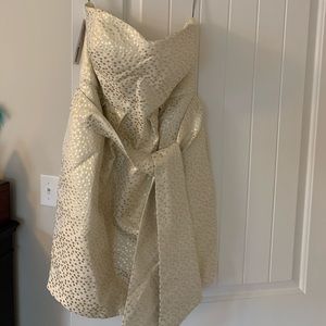 Strapless Jenny Yoo Gold and White Dress